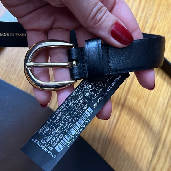 Zara black leather belt - Picture 4 of 7